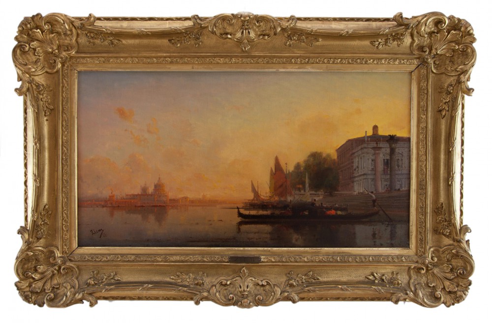 felix ziem: Partenza da Riva degli Schiavoni Venezia datato 1887